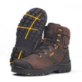 ANTENG High Top Safety Shoes With Steel Toe Men Genuine Leather Lining Hiking Boots S1P ESD Standard Work Boots