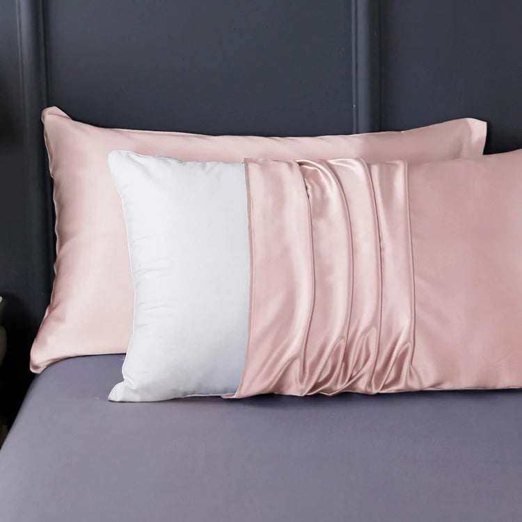 Pink Silk Neck Pillow Cushion Cover Custom Pure Natural Mulberry Silk Pillowcase