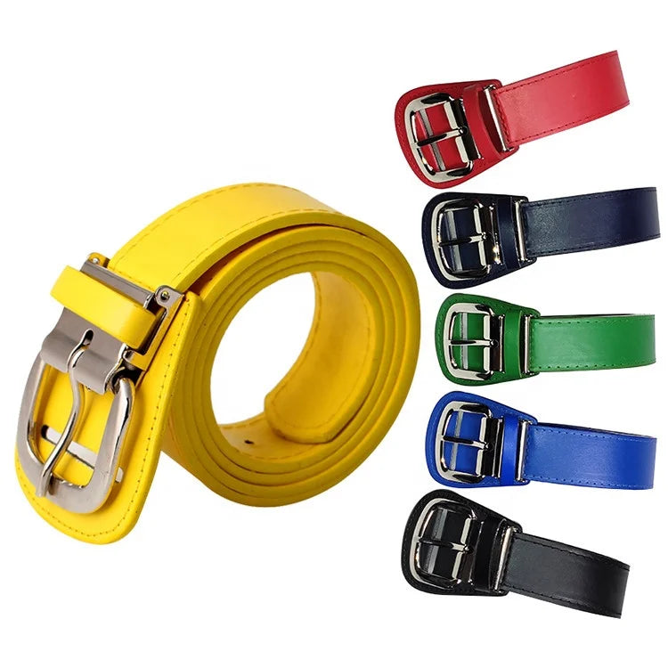 Wholesale PU Leather Sports Sport Team Strap Adult Youth Men Women Unisex Softball Adjustable Baseball Belt Uniform Belts