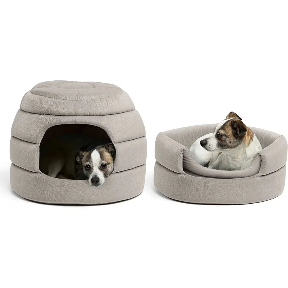 Foldable Modern Fashion Pet Dog Bed Cave Style Cushion Insert Foam Removable Washable Portable Carton Packed
