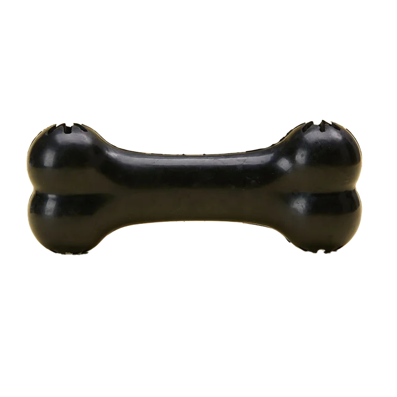 Tough Bite-resistant Dog Black Bone Toy Natural Rubber Medium and Large Dog Pet Training Leaky Food Interactive Dog Toy