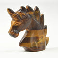Huiying Yellow Tiger Eye gemstone crystal jade horse unicorn head 50*48*20mm home decoration sculpture