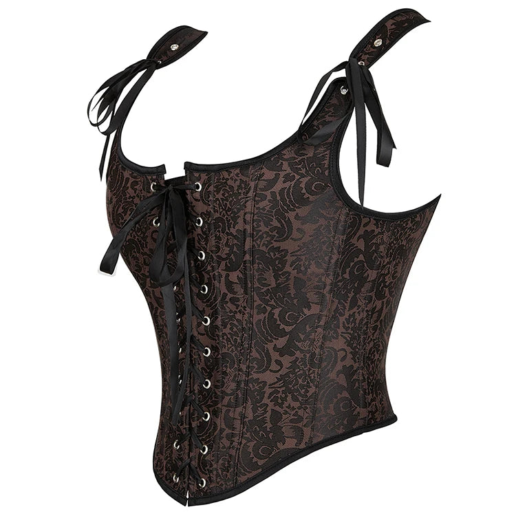 Lace up Overbust Corset Women Fashion Straps Cami Cropped Top Sleeveless Female Shaper Streetwear