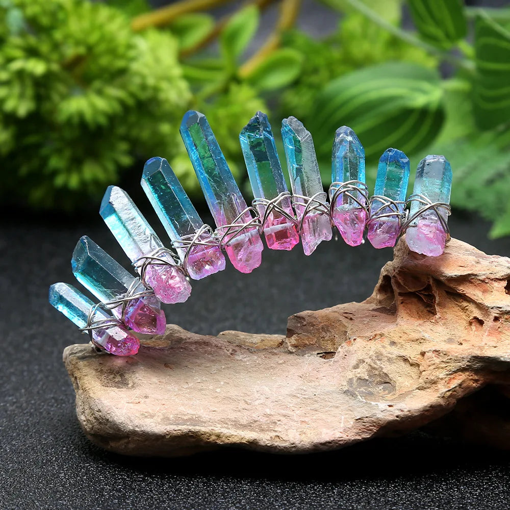 Diy Fashion Design Bridal Jewelry Crystal Comb and clear Blue Purple Crown Comb