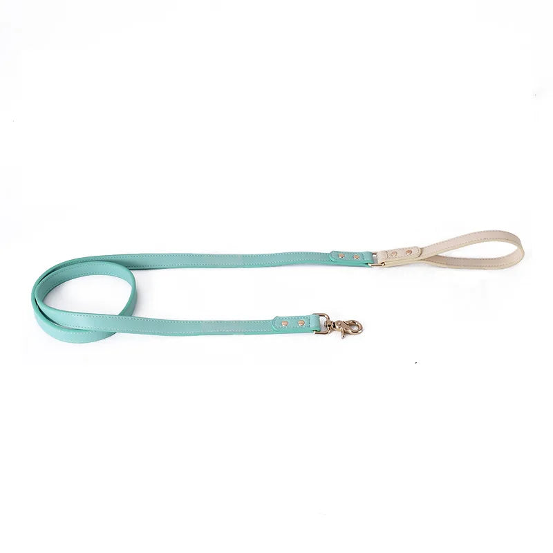 Durable Luxury Solid Leather Dog Leash with Scarf Decoration Eco-Friendly Pet Walking Lead