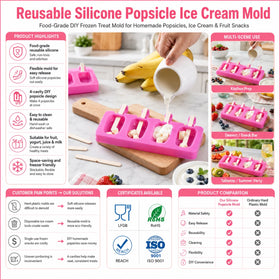 Customized Logo Reusable Silicone Popsicle Ice Cream Mold OEM ODM Food Grade Non Stick Frozen Dessert Maker