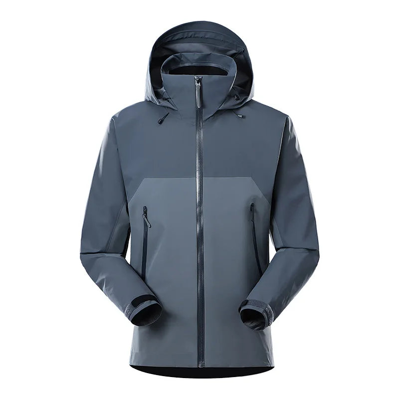 Men's Customizable Outdoor Hard Shell Jacket Fishing Hunting Hiking-Mountain Waterproof Hooded Raincoat Zipper Closure OEM/ODM