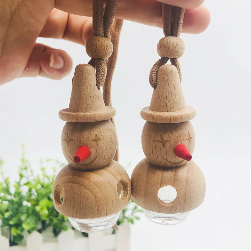 Manufacturer Empty Varied Hanging Car Vent Perfume Diffuser Glass Bottle Air Freshener Screen Printing Cosmetic Packing Wooden