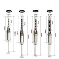 4PCS HSS Twist Drill Bits Square Auger Mortising Chisel Drill Set Square Hole Woodworking Drill Tools Kit Set Extended Saw