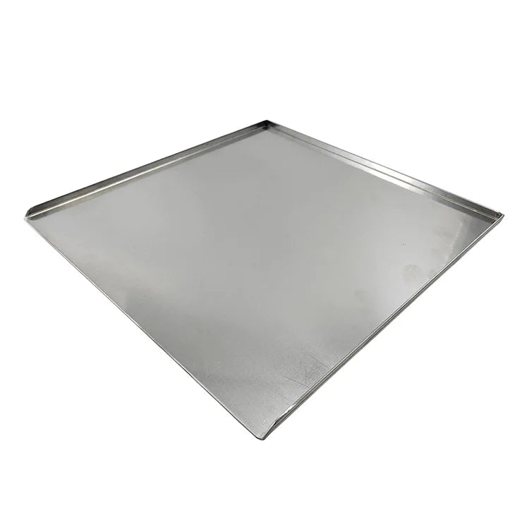 Customized High Quality Customized 3 Sided Flat Baking Tray Aluminium Welded Straight Corner Sheet Pan Cake plates