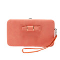 Women Fashionable Bow Tie PU Pocket Bag Card Cellphone Pouch Long Multifunctional Handheld Wallet Woman Purse Ladies
