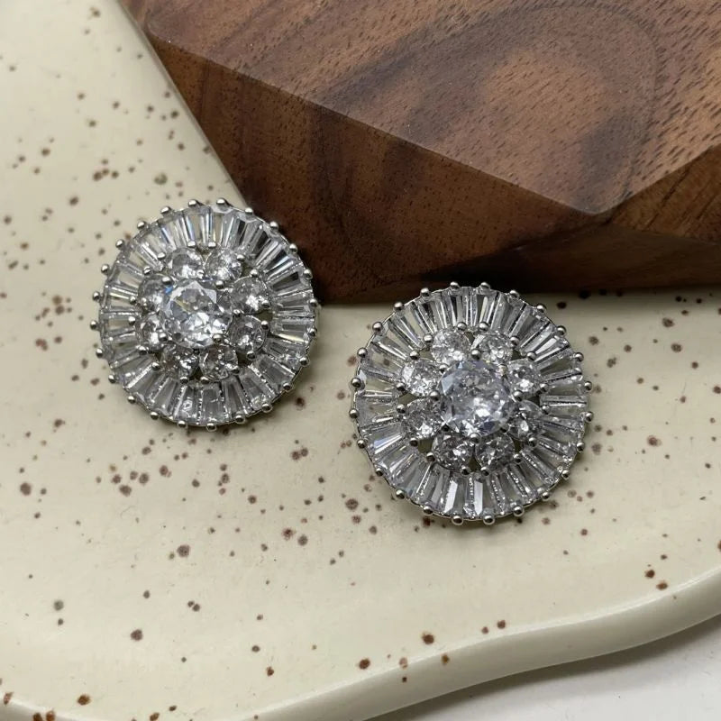 23mm round Zircon Glass Buttons Women's Clothing Accessories with Rhinestone Alloy Shank Style Plating Technique