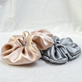 Oversize 3.5cm Mulberry Silk Fabric Scrunchies Super Large Elastic Hair Bands for Women Solid Color Ponytail Holder Sweet