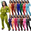 Fall Winter 2023 Clothes Women Velvet Velour Tracksuit Casual Outfits Sweatpants and Hoodie 2 Two Piece Pants Set Women Clothing
