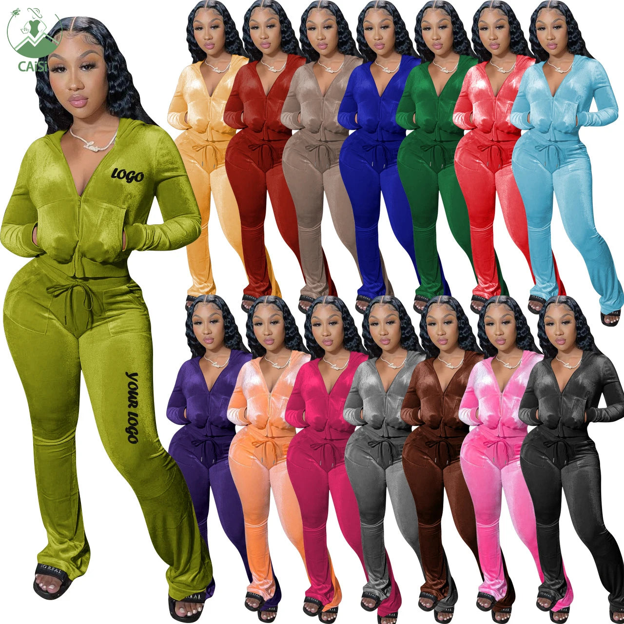 Fall Winter 2023 Clothes Women Velvet Velour Tracksuit Casual Outfits Sweatpants and Hoodie 2 Two Piece Pants Set Women Clothing