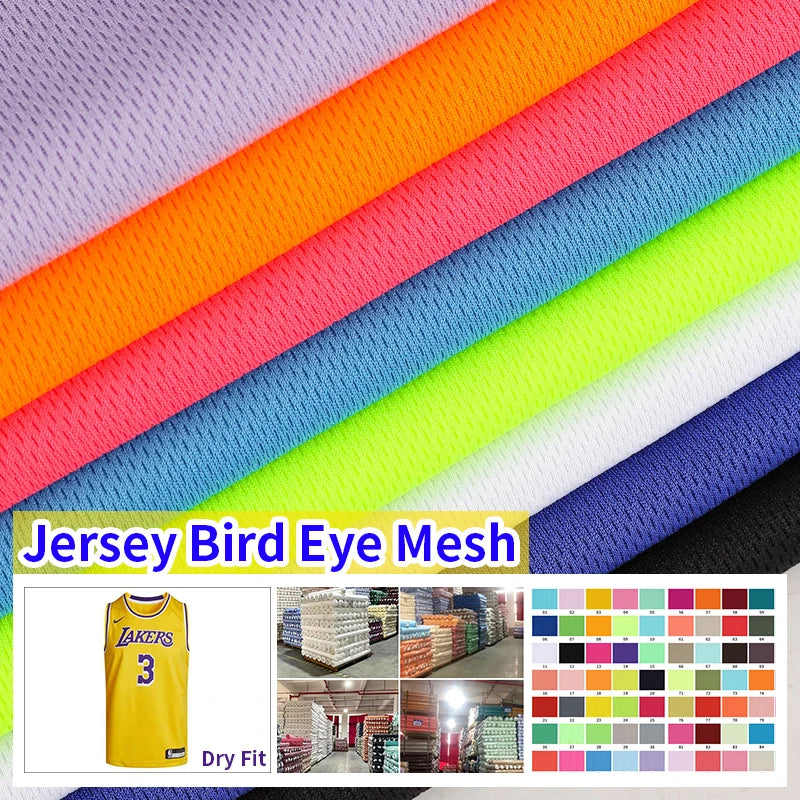 180gsm Knit Mesh Sport Fabric for Jersey 100%Polyester Dri-Fit Sportswear Bird Eye Mesh Fabric