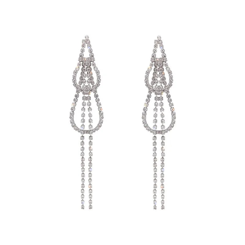 2025 Crystal wholesale sterling crystal rhinestone drop earring moissanite diamond earrings