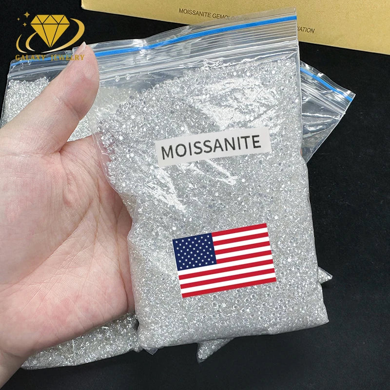 Wholesale Small Size Round Shape 0.7-3.0mm DEF/VVS Price Per Carat Loose Melee Moissanite Stones for Rings Making