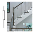 Modern High-Class Indoor Wrought Iron Stair Railing Curved Hexagon Baluster BH Railing BH-CB004 1/2" Fit Lifetime Warranty