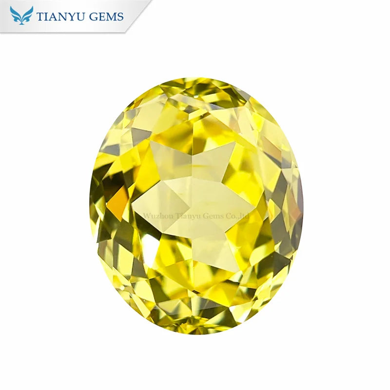 Tianyu Gems  Oval Cut Lab Grown Sapphire Yellow Sea Blue Green Light Yellow Purple Dark Dark Blue Color Loose Gemstones