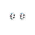 2023 INS Fashion 925 Sterling Silver Color Dripping Flower Silver Hoop Earring Fine Jewelry for Women