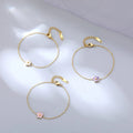 Ouj Unisex 18K Gold PVD Stainless Steel Flower Bracelet Zircon Multi-Color Options Fashion Charm Bracelets