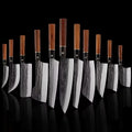 New Disposable 11-Piece Handmade Sustainable Kitchen Knife Set Hand Forged Chef's Knife Wood Handle Stainless Steel 3Cr13 Blade