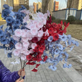O-X717 Wholesale Silk Wedding Flowers Amaryllis White Pink Artificial Petunia Flowers Long Stem Artificial Morning Glory