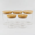 Borosilicate Glass Kitchen Storage Jars with Bamboo and Wooden Lids Food Canisters for Effective Storage