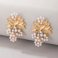 Handmade Earrings Flower Chandelier Earrings Bridal Earrings Flower Pearl  Leaf Ear Rings