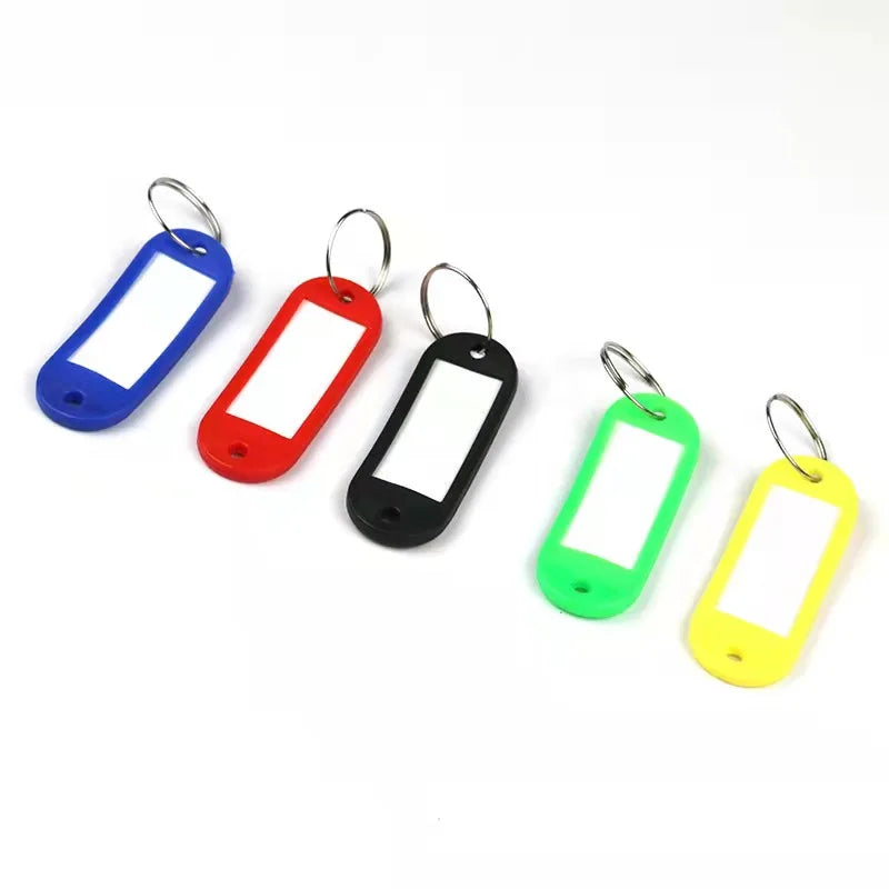 Mini Cheap Colorful Plastic Keychain Key Id Label Name Tags Rfid Hotel Key Card with Key Ring