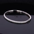 Starsgem Gold Bracelet Bangle Vvs Clarity Round Shape DEF Moissanite Bracelet 18k White Gold Bangle