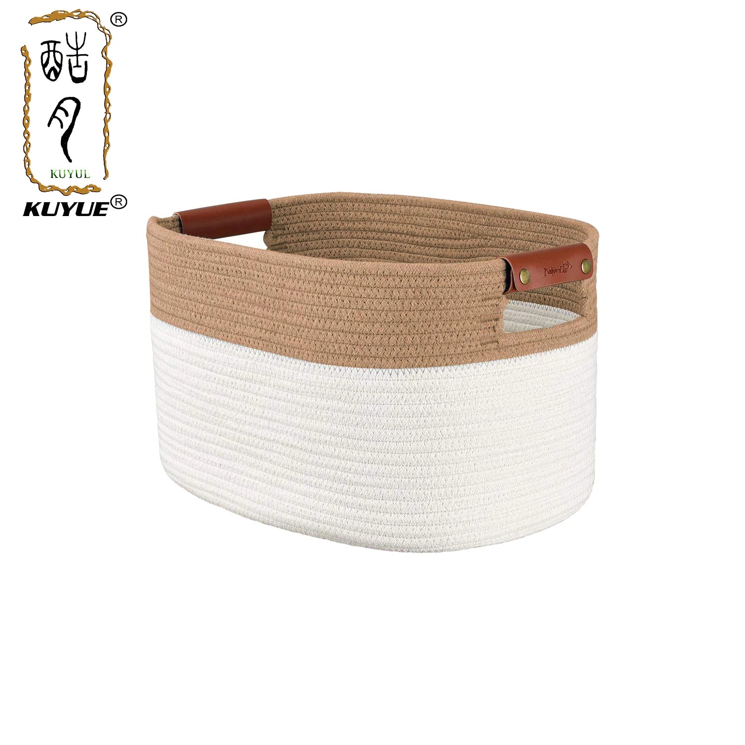 KUYUE Cotton Three-piece Storage Basket Rope Basket Organizer Rectangular Cotton Rope Basket Fabric Foldable Customized Logo 1kg