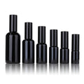 Black Round Glass Cosmetic Bottle with Aluminum Pump 10ml 15ml Empty Glass Spray Bottles for Skin Care Serum