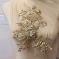 Manufacture 3d Flower Sequins Beaded Lace Applique Embroidery Fabric LT2398A