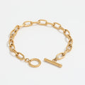Fenny 18K PVD Plated Chunky Popular Link Chain Toggle Bracelet Charm for Women Stainless Steel Jewelry Wholesale