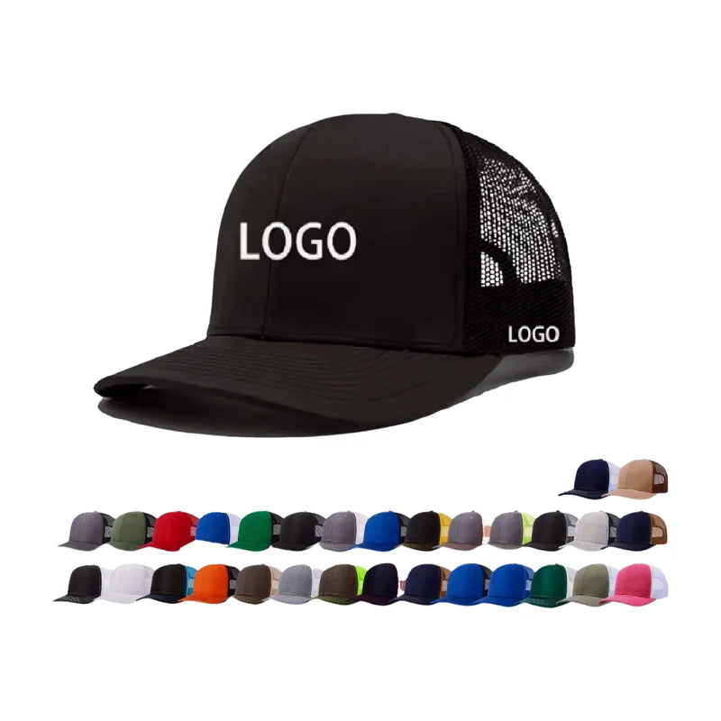 Custom Logo Leather Patch 6 Panel Blank Sports Gorras Mesh Snapback Richardson 112 Trucker Hats for Men Custom Caps Logo