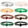 Wholesale tiger Eye Natural Stone Agate White Turquoise Loose Beads Bracelet Bracelet Heart Shaped Stone Beads Bracelet