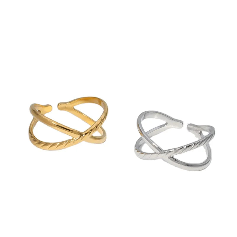 Beimai OEM Cross Adjustable Stainless Steel Hip Hop Rings