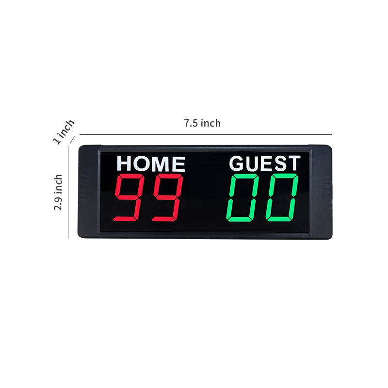 Rechargeable Electronic 1.5 Inch LED Mini Digital Scoreboard Back Magnetic Wireless Remote Control for Basketball Games Scoring