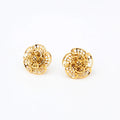 Punk Style Gold Plated Ball Stud Earrings for Women Hollow Out Pearl Main Stone Fashion Jewelry for Party Boucle Oreille Femme