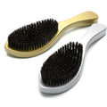 Custom Logo Boar Bristle PU Beard Brush for Men's Beech Long Handle Hair PU Wave Brush