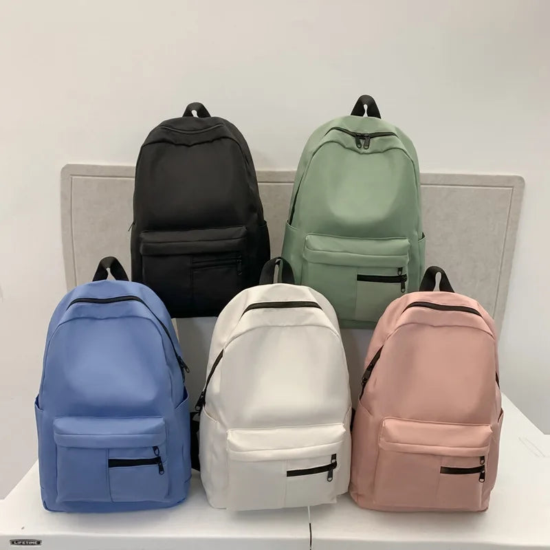 Custom Logo Polyester Casual Backpack for Students High School Teenage Girls Sports School Bags with Letter Pattern
