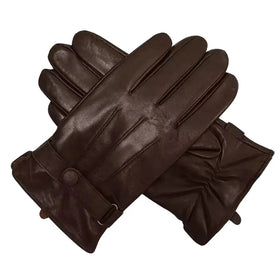 Mens Genuine Leather Sheepskin Winter Gloves with Cashmere Lined Touchscreen Warm Cycling Daily Use