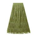 Wholesale Solid Vintage Elegant A-Line Lady Skirt High Waist Women'S Summer Skirt