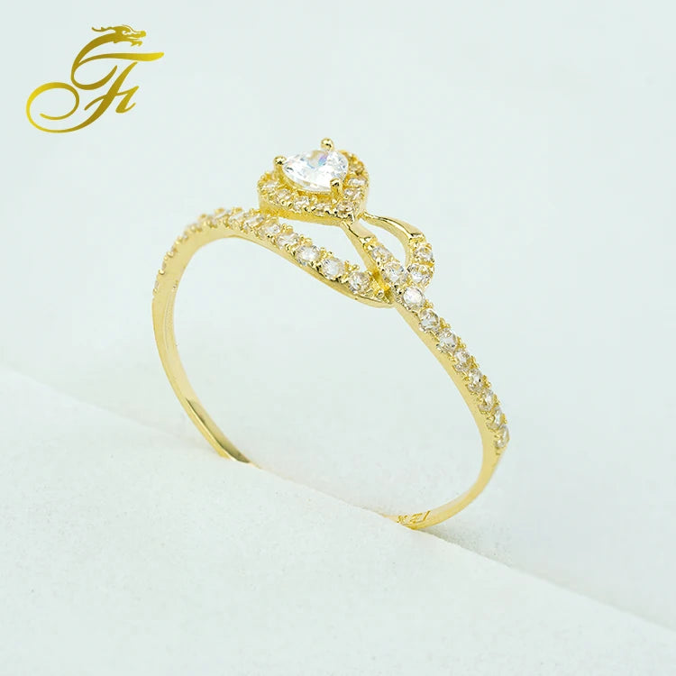 Best Selling Classics Design Eternity Ring 18K Solid Gold Zircon Wedding Gift Fine Jewelry