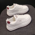 F309 Women's Platform White Sneakers New Spring Breathable Casual Shoes Thick Sole Height-Increasing Sneakers for Students