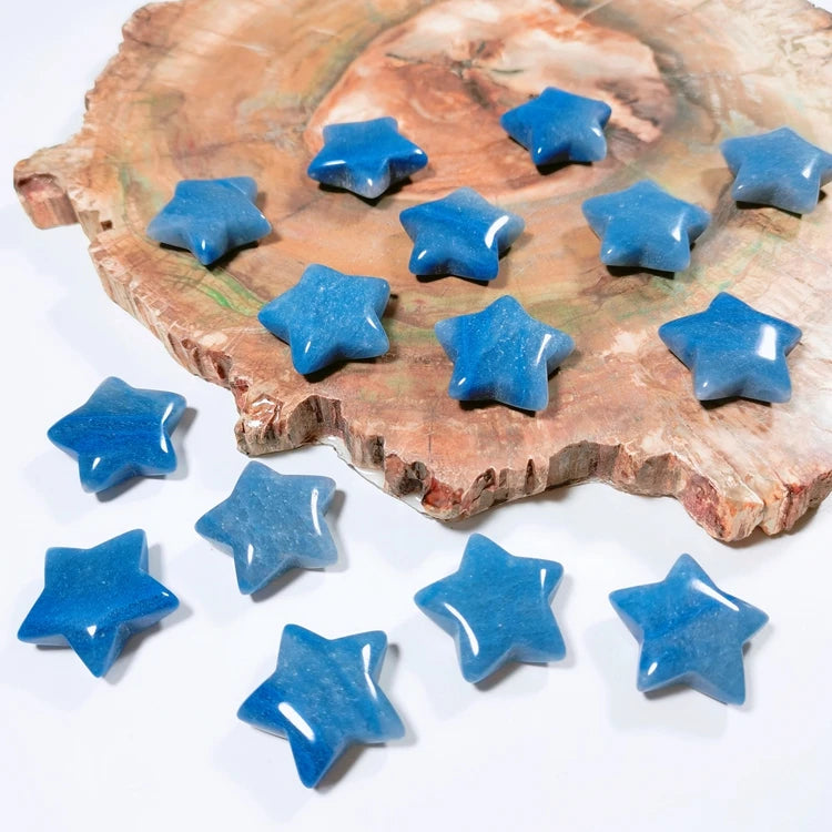 Hongzhuo Quartz Blue Aventurine Stars Natural Gemstones Customized Available Crystal Healing Stones Crafts