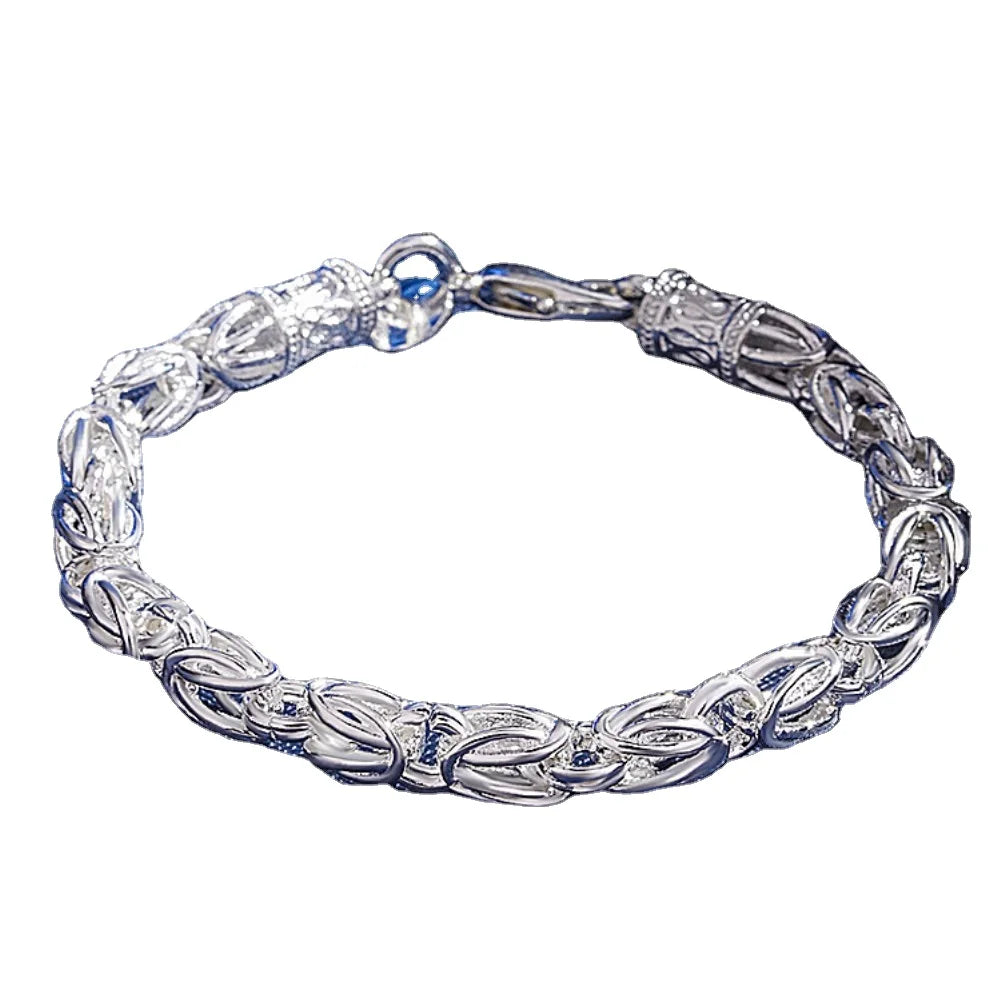 High Quality Silver Platad Bracelet for Woman Man Luxury Wedding Party Christmas Gifts Fashion Fine Jewelry Temperament