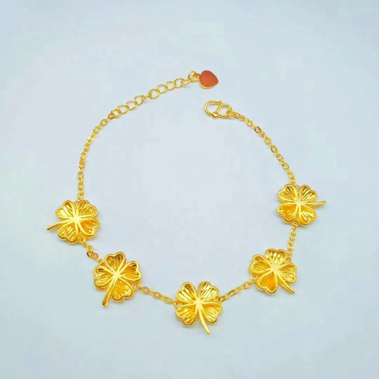 Dubai Jewelry Gold PlatedBoutique Clover Bracelet Exquisite Craftsmanship Gold Plated Clover Bracelet Ladies Jewelry